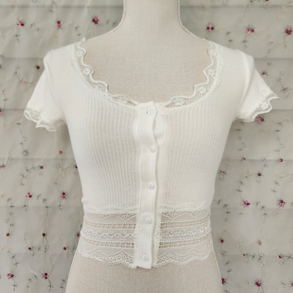 Coquette Button Up Crop Top